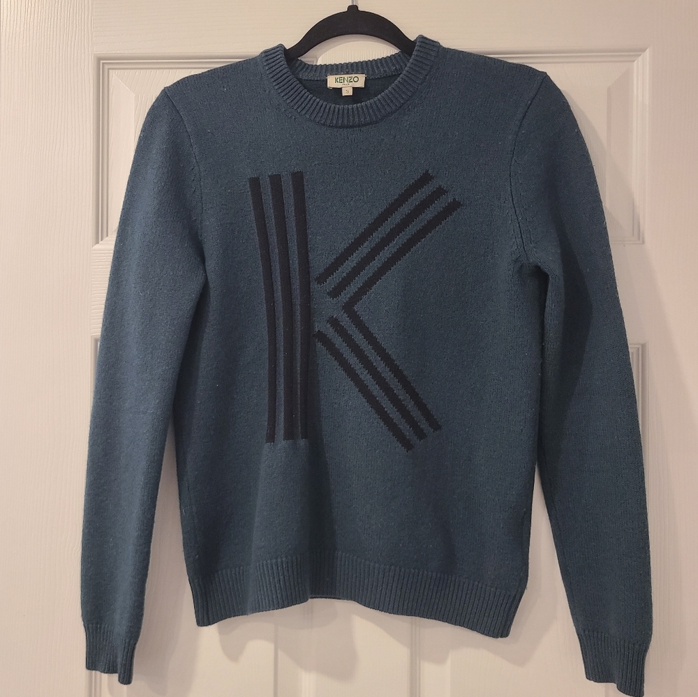 KENZO Paris Teal Wool Blend Sweater